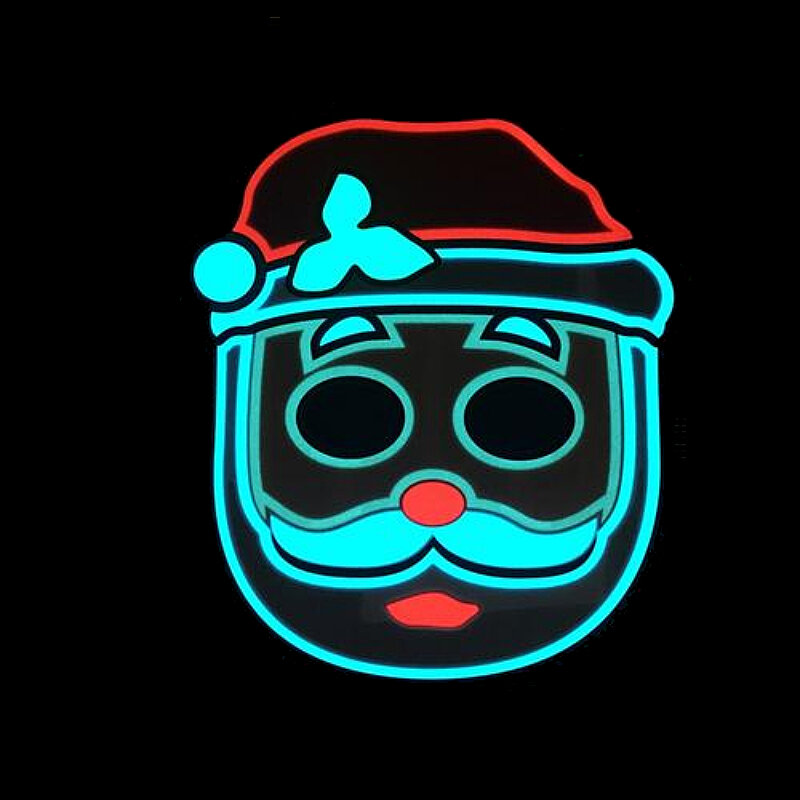 

LED Mask Christmas Voice-activated Luminous Mask EL Santa Claus Mask