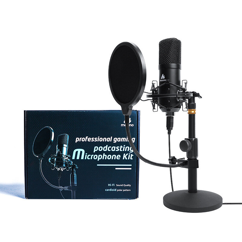 MAONO A04T USB Condenser Microphone Cardioid Pattern HiFi Noise Reduction Microphone with Stable Tri