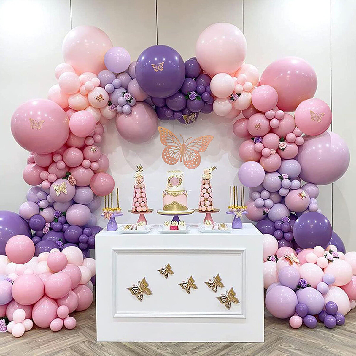112/180pcs White Metal Pink Balloons Garland Arch Rose Gold Confetti Balloon Baby Shower Girl Birthday Wedding Party Dec