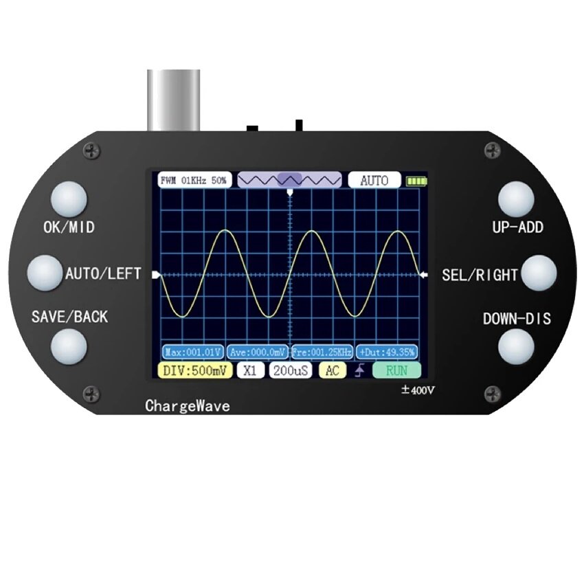 

PDS138 Mini Digital Oscilloscope 2.5Mhz Sampling Rate 200Khz Bandwidth Support AUTO 80Khz PWM for Electronic Repair DIY