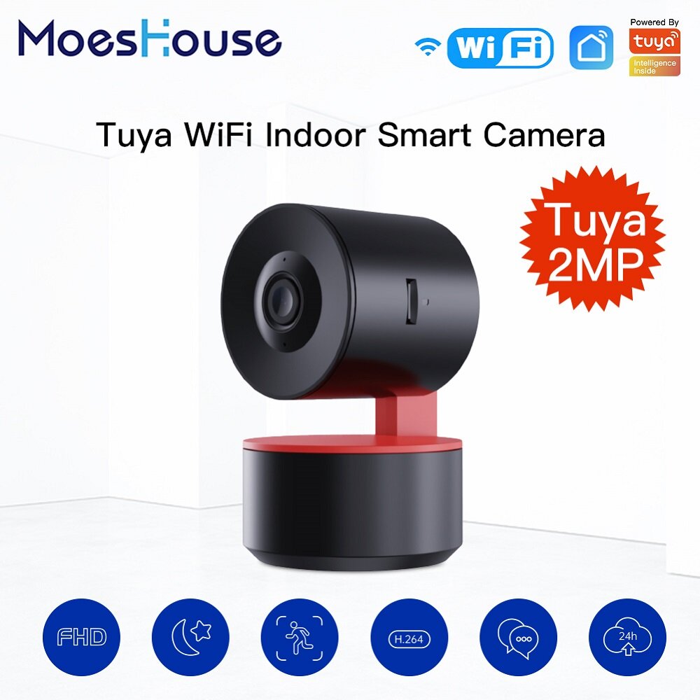MoesHouse P04 1080P Draadloze WiFi Tuya Smart Camera Thuis Infrarood Nachtzicht Moving Head Automati