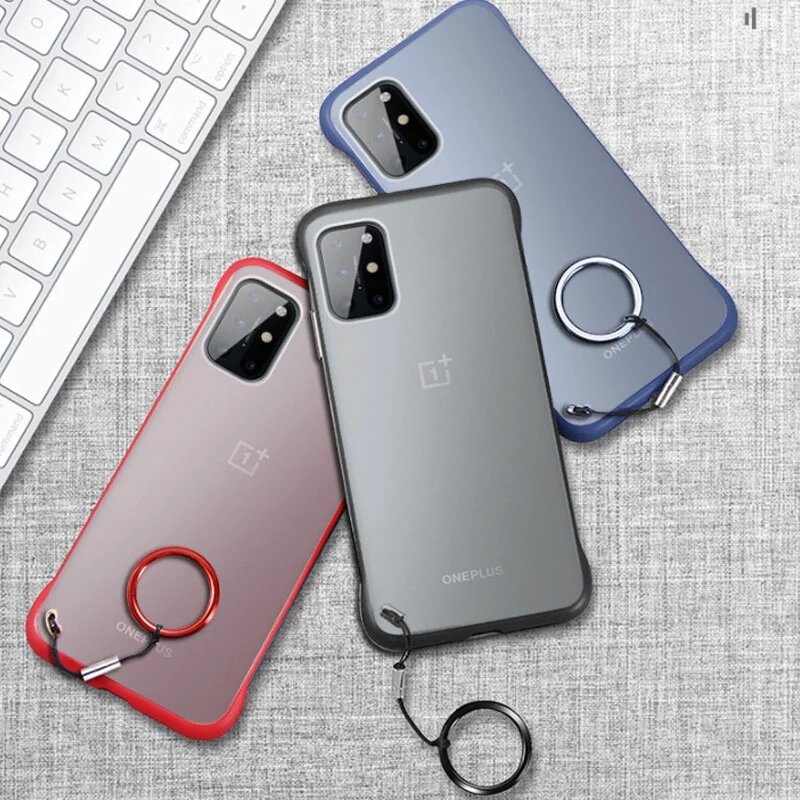 

Bakeey for OnePlus 8T Case Frameless Ultra-Thin Translucent Matte with Finger Ring Hard PC Protective Case Back Cover