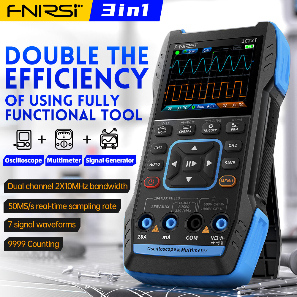 FNIRSI 2C23T 3IN1 Dual Channel za $65.99 / ~263zł