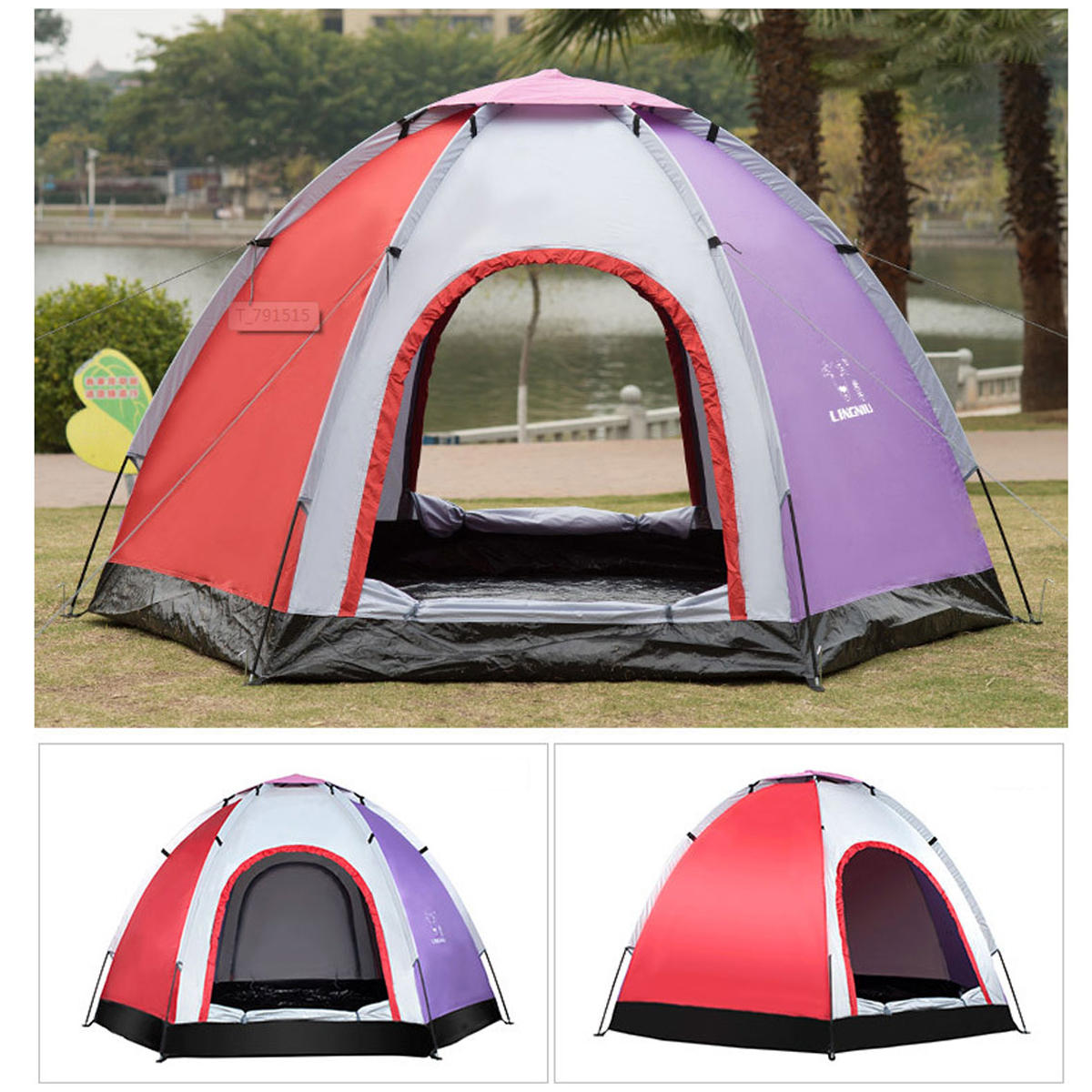Outdoor?5-6?Mensen?Pop-Up?Camping?Tent Waterdicht UV-proof Strand Zonnescherm Onderdak