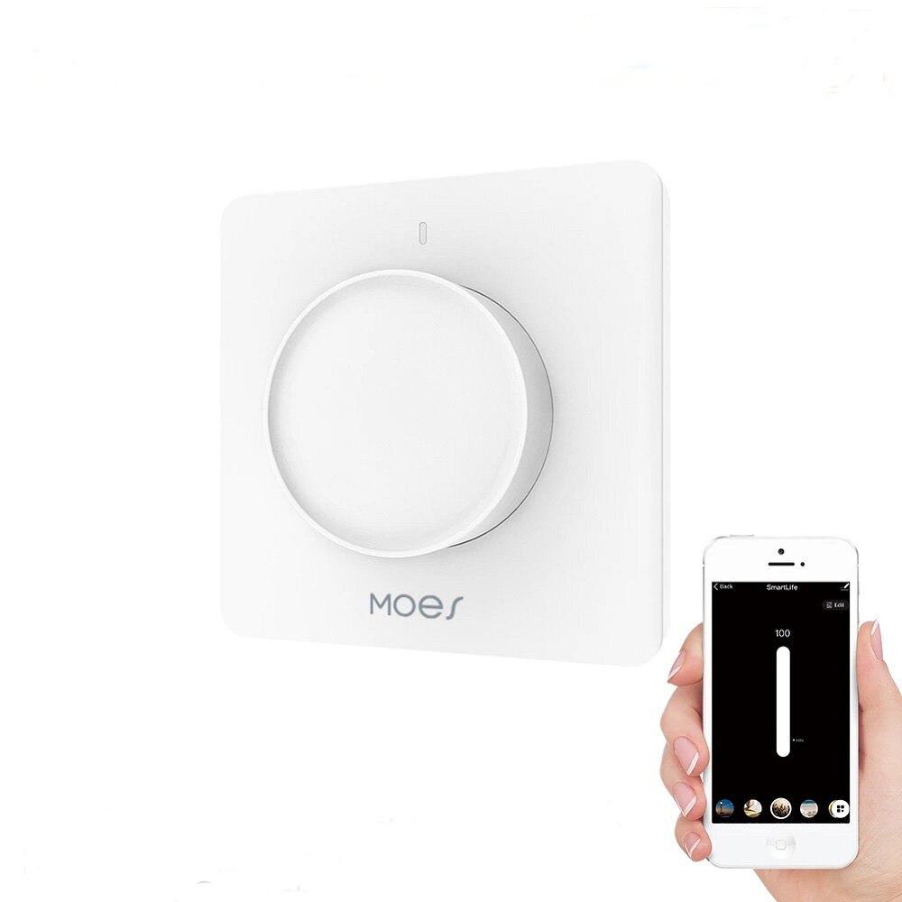MoesHouse WiFi Smart Rotary Light Dimmer Switch Brightness Memory Smart Life/Tuya APP Remote Control Works with Alexa Go