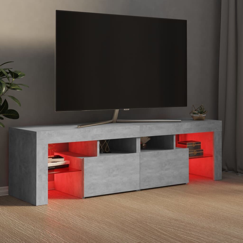TV Cabinet with LED Lights Concrete Gray 55.1