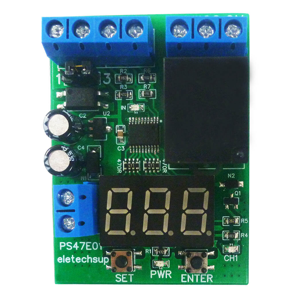 DC 12V 24V LED Digital Relay Switch Control Board Module Relay Module Voltage Detection Charging Discharge Monitor Test