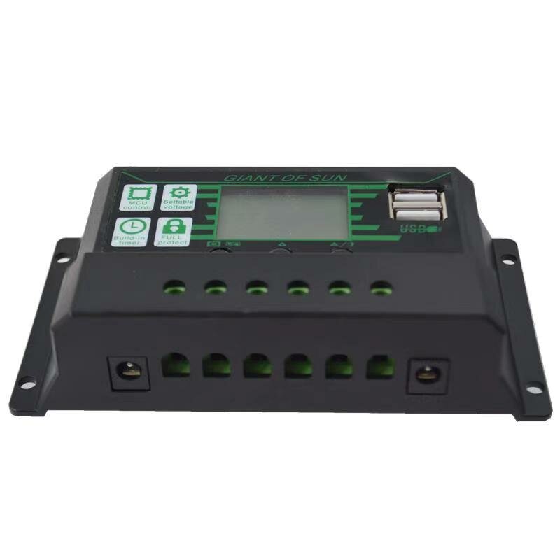 12V / 24V 10A-100A LCD Controlador solar Dual USB DC Port Current Solar Charge Cotroller