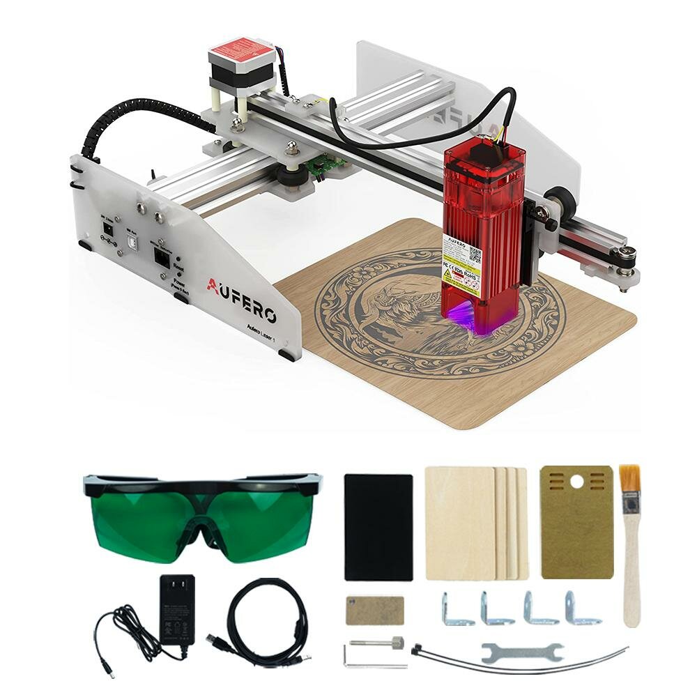 

Aufero LU2-2 Portable Laser Engraving Machine DIY Engraving Area Eye Protection Fixed-Focus Laser Cutter For Metal Wood