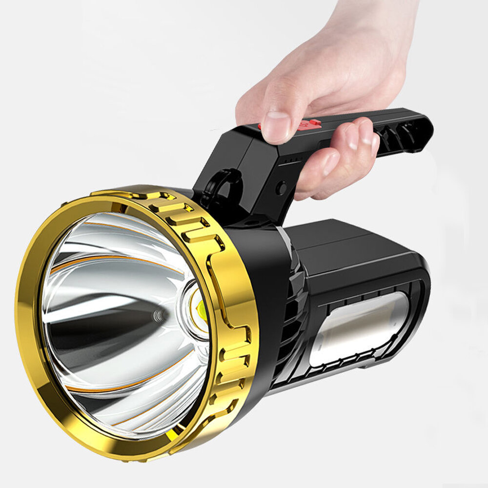 

XANES® P900 USB Rechargeable Spotlight with COB Side Double Light Super Bright LED Torch Lamp Camping Hunting Fishing Fl