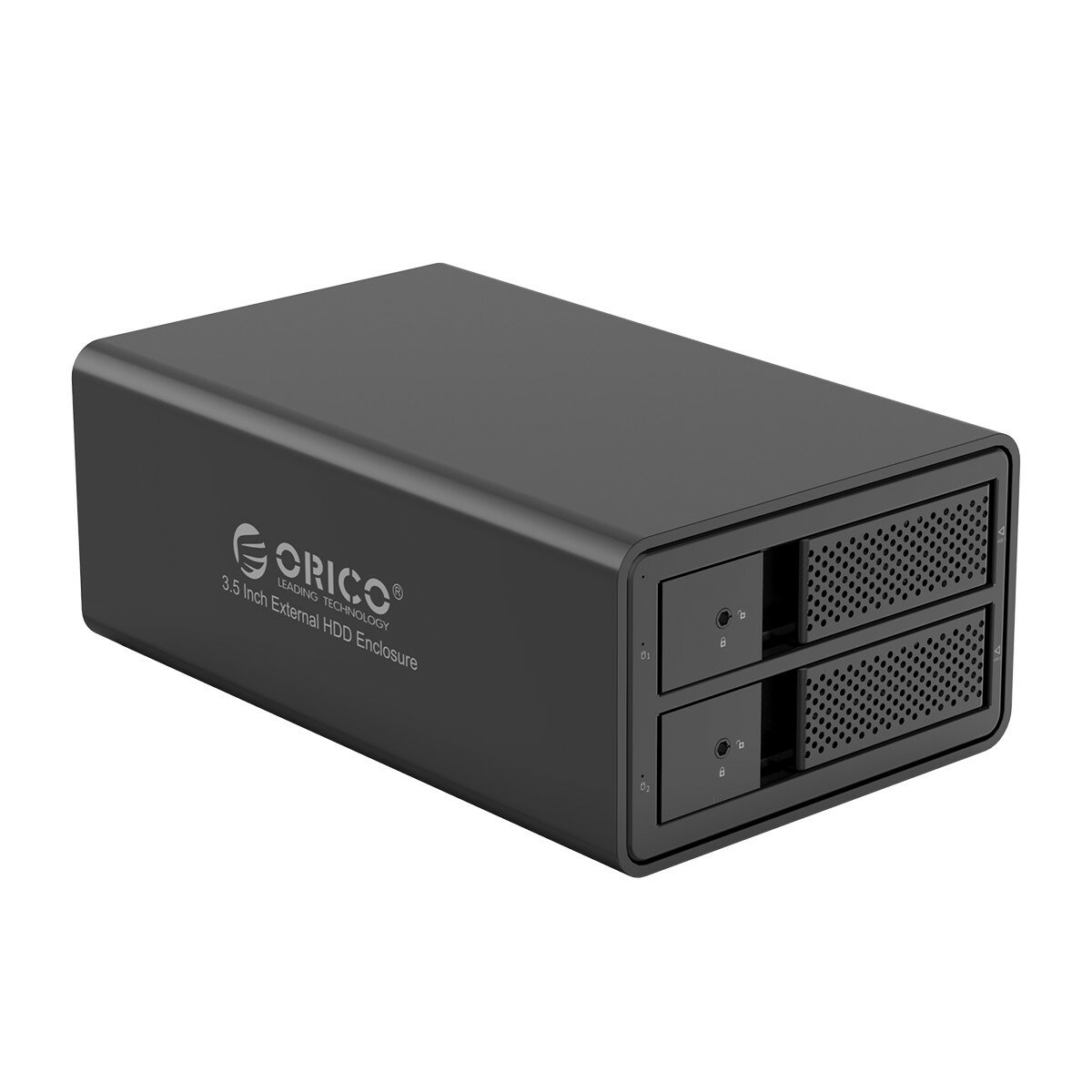 ORICO 9528U3 3.5インチデュアルベイアルミ合金USB 3.0 Type-BハードドライブエンクロージャSSD HDDケースfor Windows / Mac / Linux