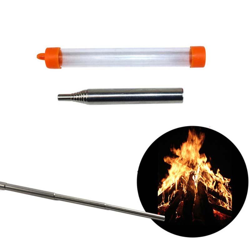 IPRee® أنبوب نفخ النار من الفولاذ المقاوم للصدأ للتخييم في الهواء الطلق ، أداة منفاخ الشواء للتخييم