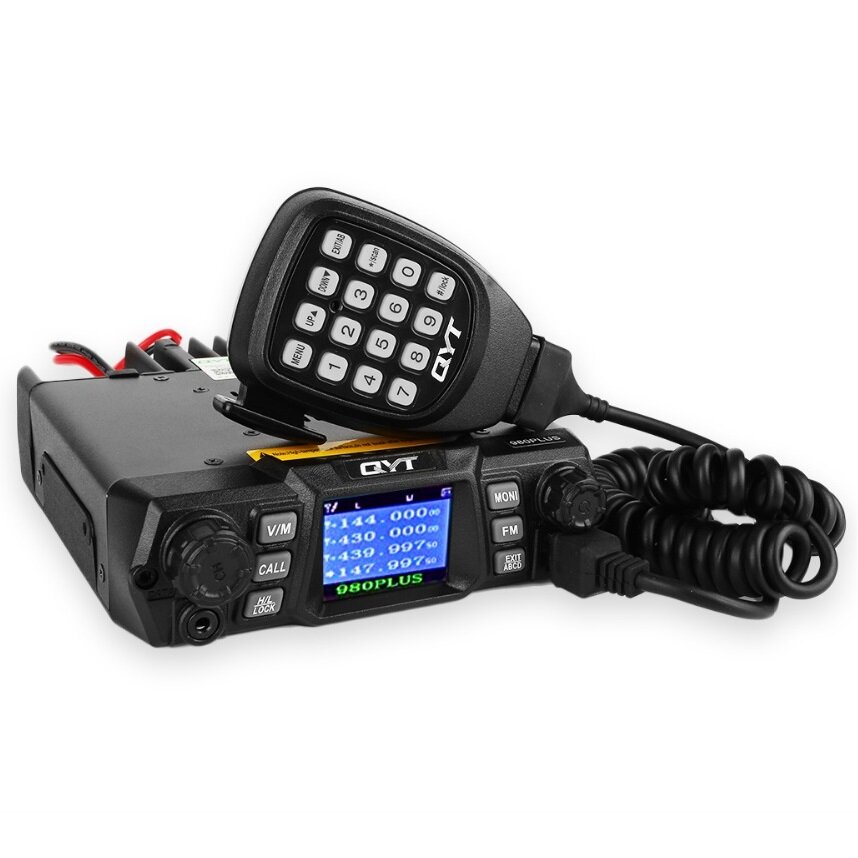 QYT KT-980 Plus VHF 136-174mhz UHF 400-470mhz 75W Dual Band Base Car Mobile Radio Amateur