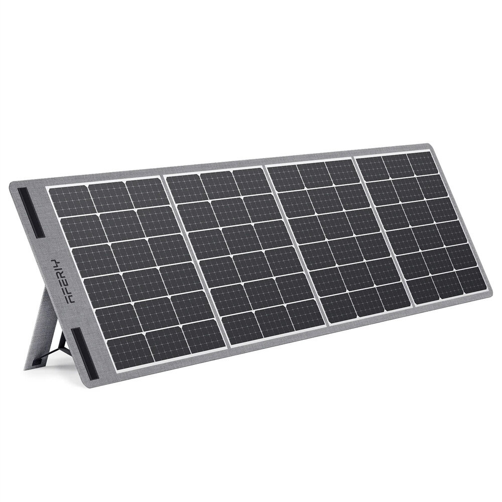 [UK Direct] Aferiy S200 200W Skladateľný solárny panel, ľahký solárny panel s 5 výstupmi, s Multi-kontakt 4 Výstup/DC Adaptérom pre napájacie stanice, solárne generátory, kemping, obytné prívesy, loď, výpadok prúdu, outdoor, záhrada