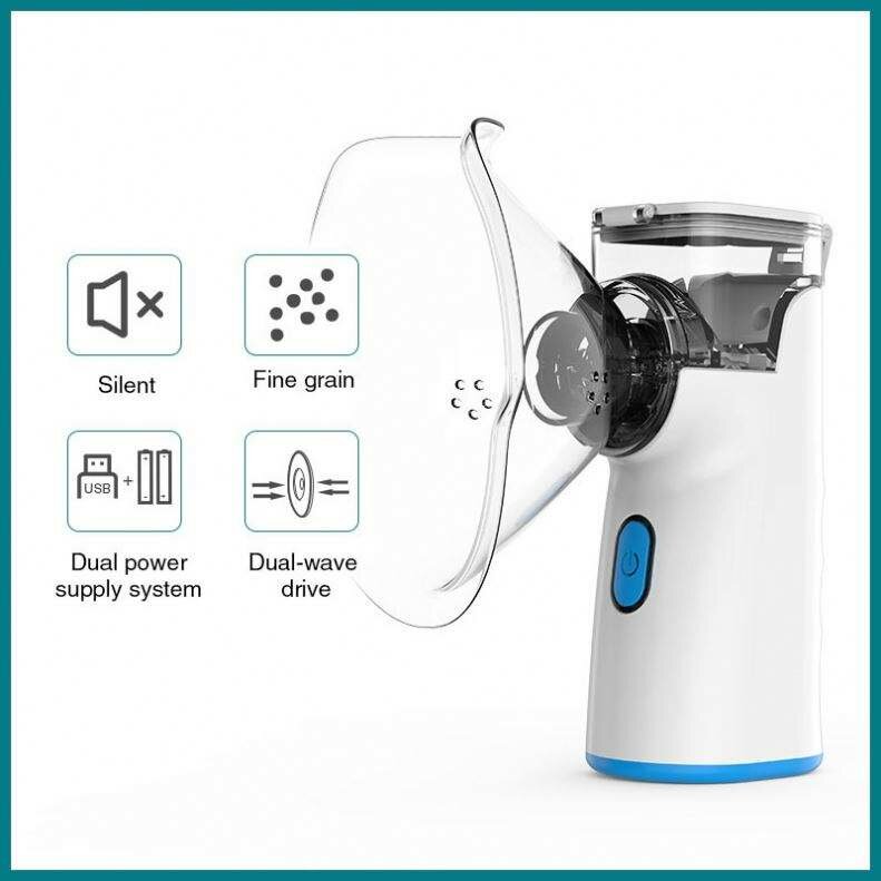 

Portable Medical Nebulizer Handheld Ultrasonic Atomize Inhalator Adult Child Vaporizer Silent Steam Nasal Humidifier Inh
