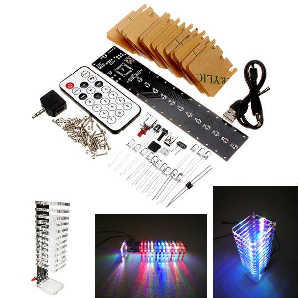 13 segmenten audio licht kolomlicht Cube set afstandsbediening diy elektronische muziekspectrumset o