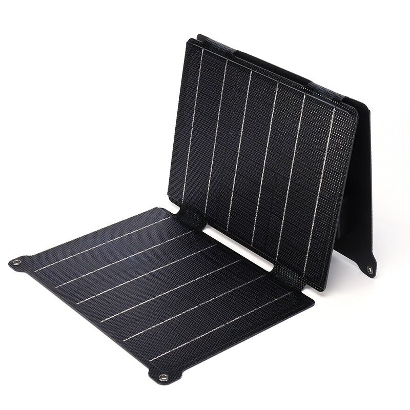 Kit de painel solar ETFE dobrável de 21W com saída USB dupla 5V/12V Carregador solar portátil à prova d'água para acampamento, caminhadas, viagens Carregador solar para celular