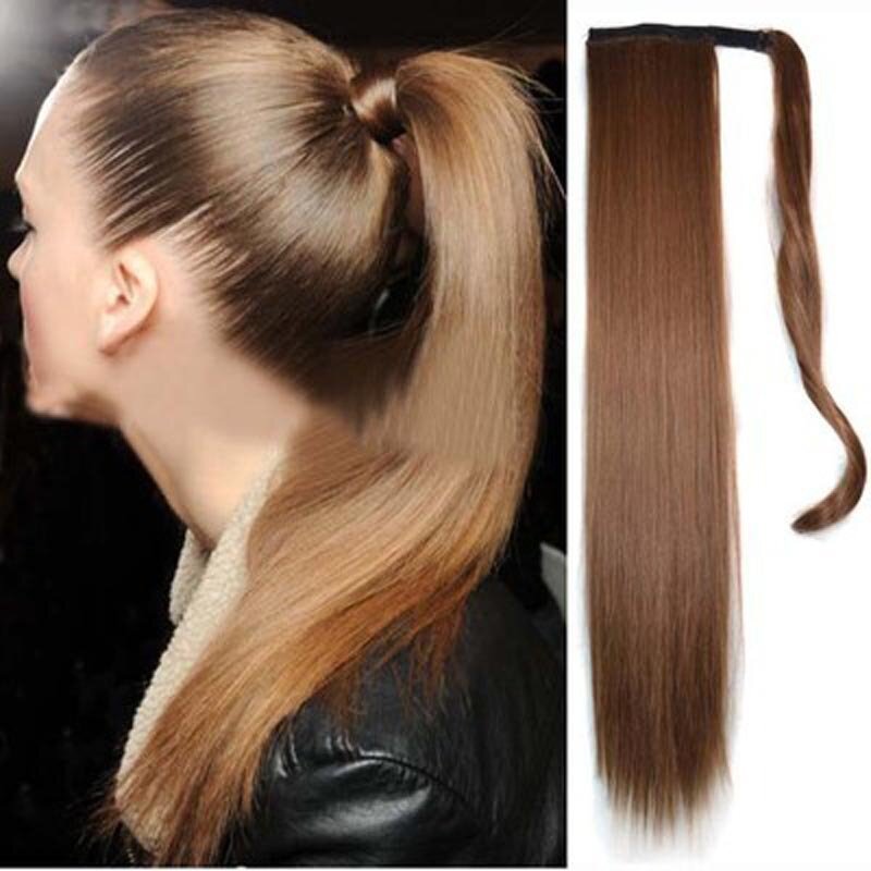 Long Straight Ponytail Synthetic Hair Extension