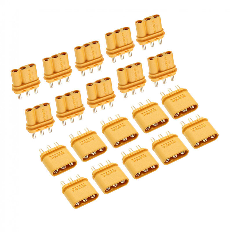 10 Pairs RJX Amass MR30PB Plug Circuit Board with XT30 3-pin for Model Aircraft Battery Connectors