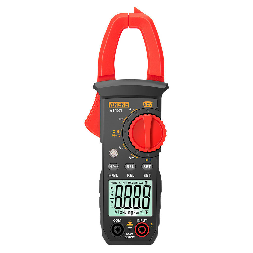 

ANENG ST181 Digital Clamp Meter DC/AC Voltage 4000 Counts Multimeter Ammeter Voltage Tester Car Amp Hz Capacitance NCV O