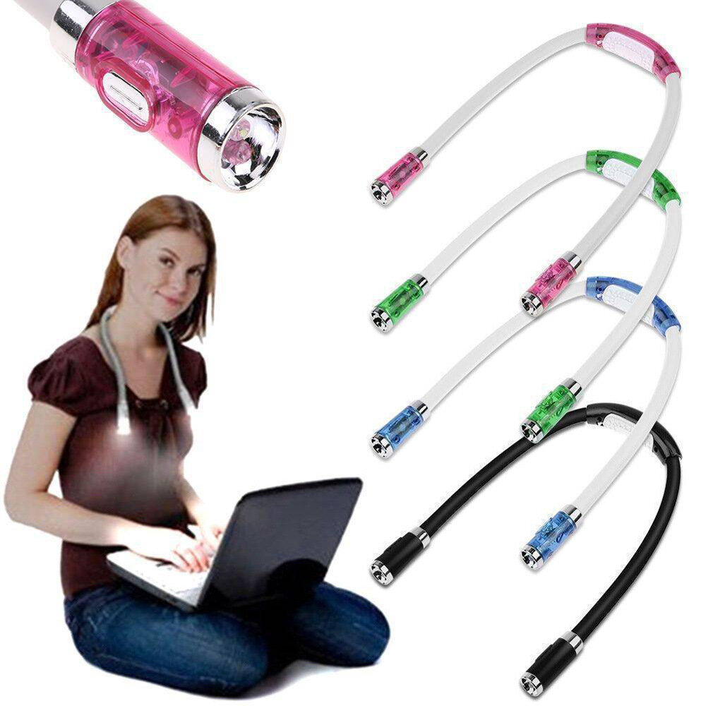 Rechargeable LED Book Light Neck Reading Lamp Hands Free 4 LED Beads 4 Adjustable Brightness for Reading in Bed Or Readi