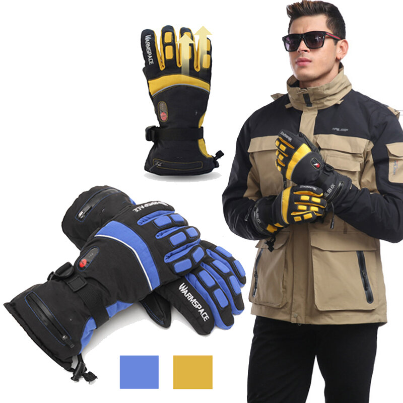 Gants de moto chauffants électriques rechargeables pour l'hiver, gants chauds pour le cyclisme en plein air.