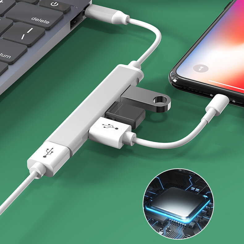 

Bakeey 4 in 1 Aluminum Alloy Type-C/ USB Hub Docking Station Adapter with USB3.0+USB2.0*3