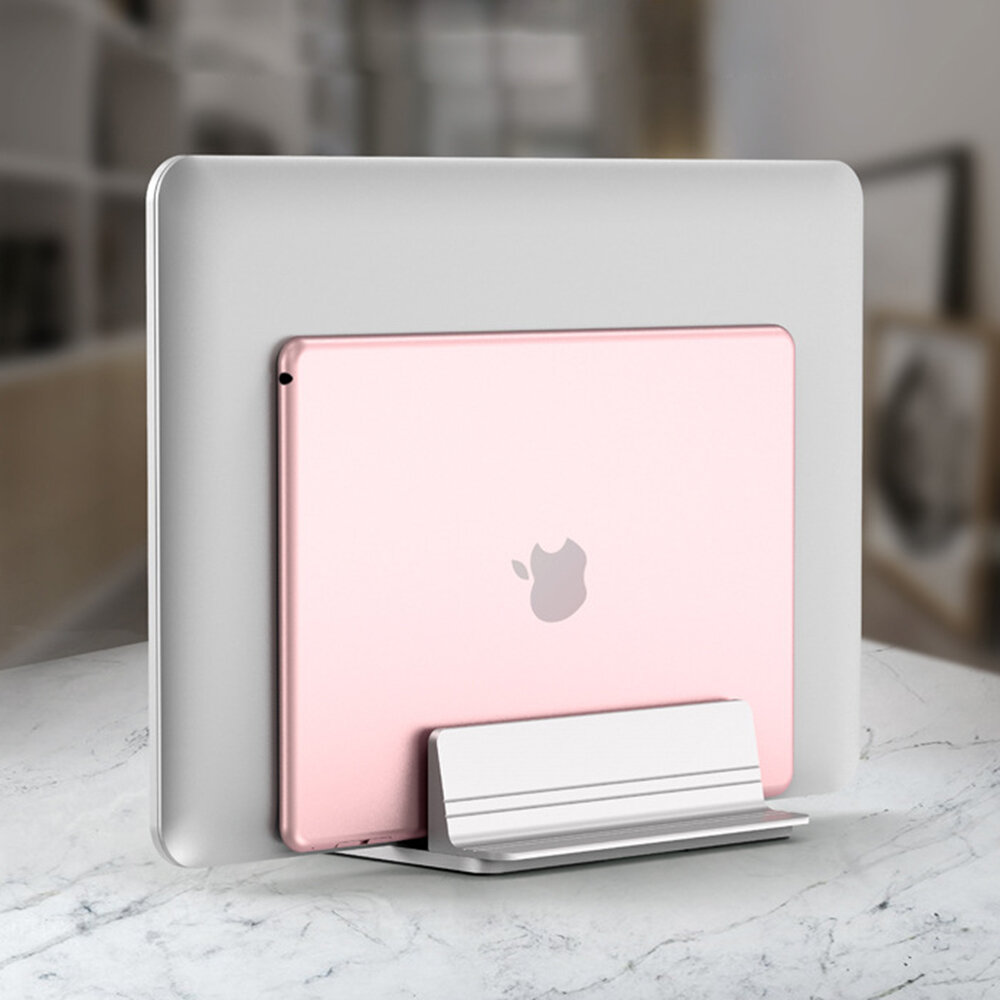 Adjustable Vertical Laptop Stand Holder Desktop Aluminum MacBook Stand with Adjustable Dock Size for
