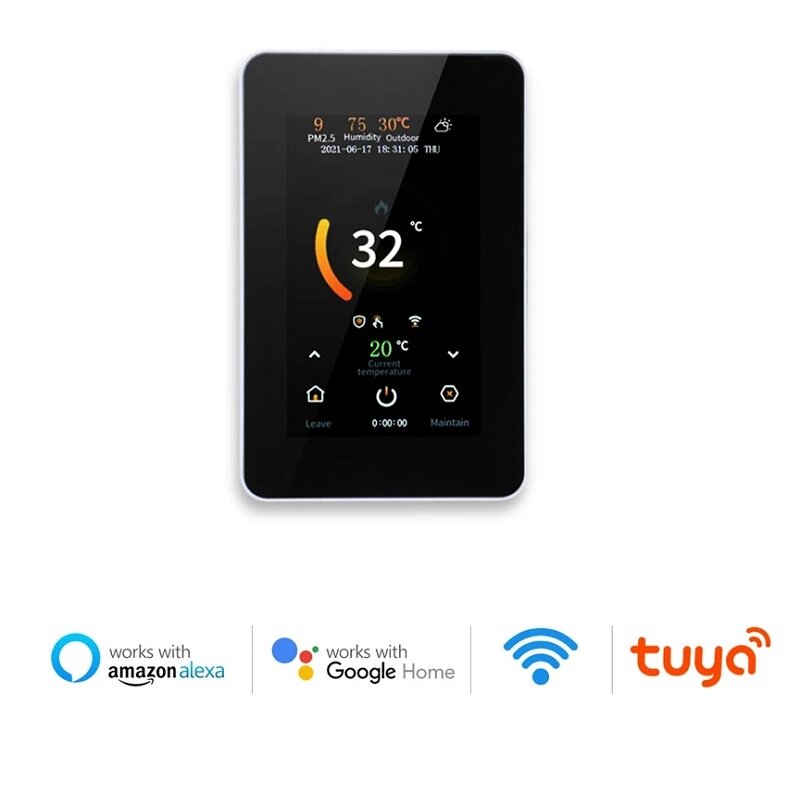 

ME80 Tuya WiFi Smart 4.3" LCD Touch Color Screen Thermostat Heating Temperature Controller Works with Alexa Google Home