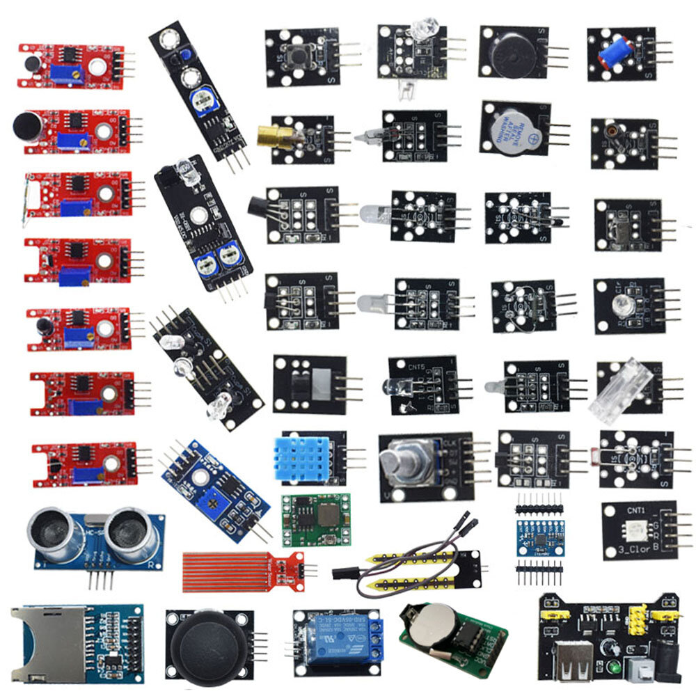 Geekcreit 45 In 1 Sensor Module Board Starter Kits Upgrade Version For Arduino UNO R3 MEGA2560 Plastic Bag Package