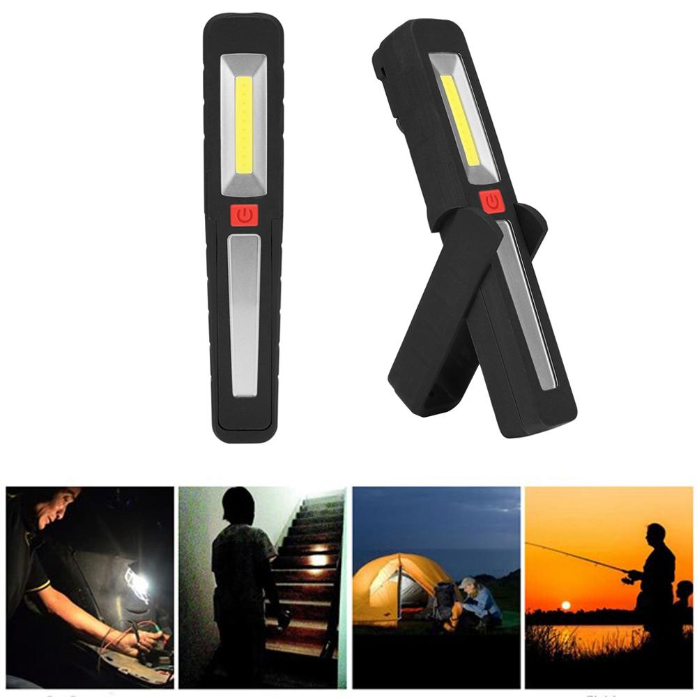 Portable COB LED USB Rechargeable Magnetic Work Light Hook Tent Camping Torch Flashlight