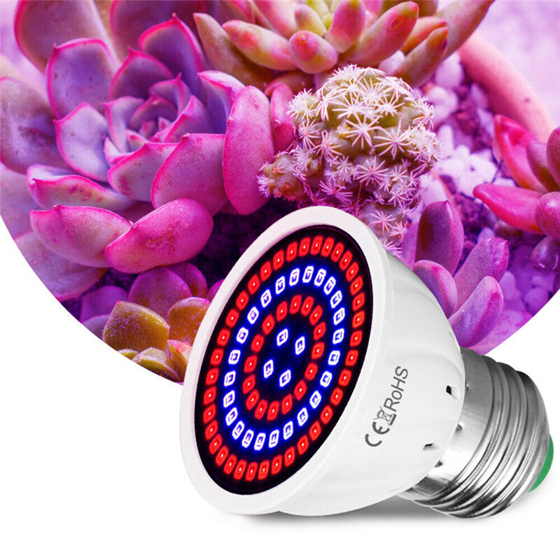E27 LED Plant Growth Light 48/60/80 LED Indoor Hydroponic Flowers Seedlings Grow Light Lamp Bulb For Veg Bloom Indoor Pl