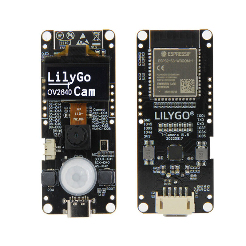 

LILYGO® T-Camera-S3 ESP32-S3 2MP HD Camera FLASH 16MB ESP32-S3FN16R8 with 0.96 inch SSD1306 OLED Mic Support WiFi BT Dev