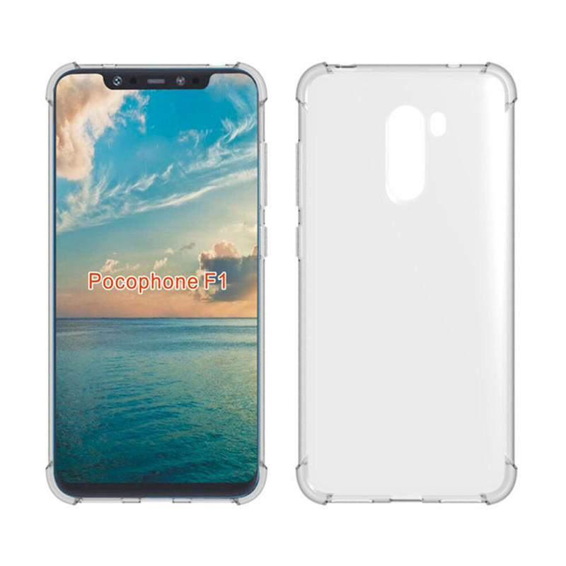 Bakeey  Vierhoekig schokbestendig transparant Soft Beschermhoes achterkant voor Xiaomi-pocophone F1 
