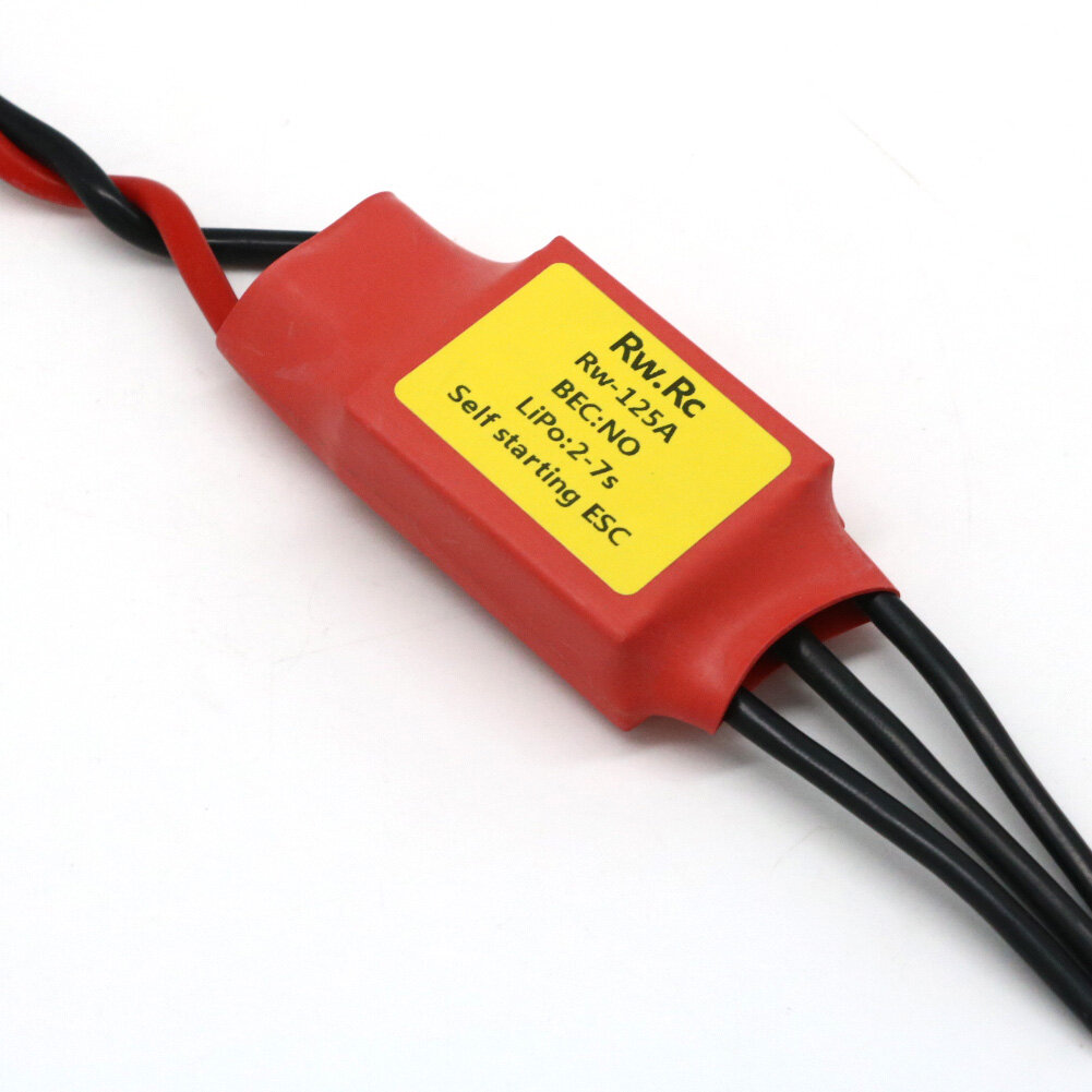 RW.RC 125A One-way Self-starting Brushless ESC Support 2S-7S for Fans Electric Skateboards Underwate