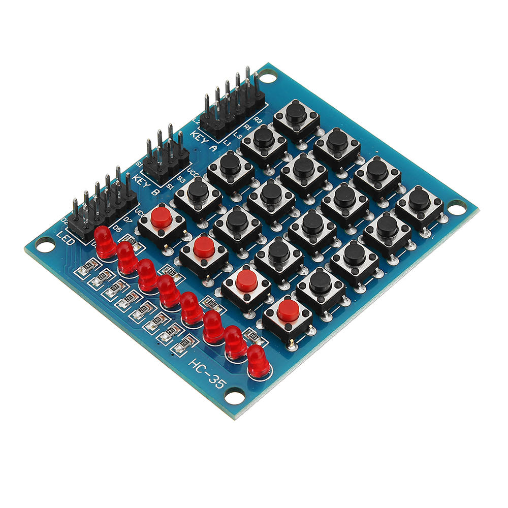 3 stks 8 LED 4x4 Drukknop 16 Toetsen Matrix Onafhankelijke Toetsenbord Module Voor AVR ARM STM32