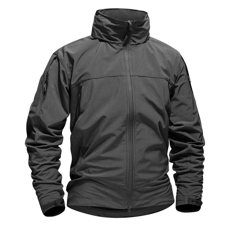 Los hombres tienen la chaqueta táctica TENGGO SoftShell impermeable cortavientos chaqueta de secado rápido al aire libre con capucha Outwear casual.