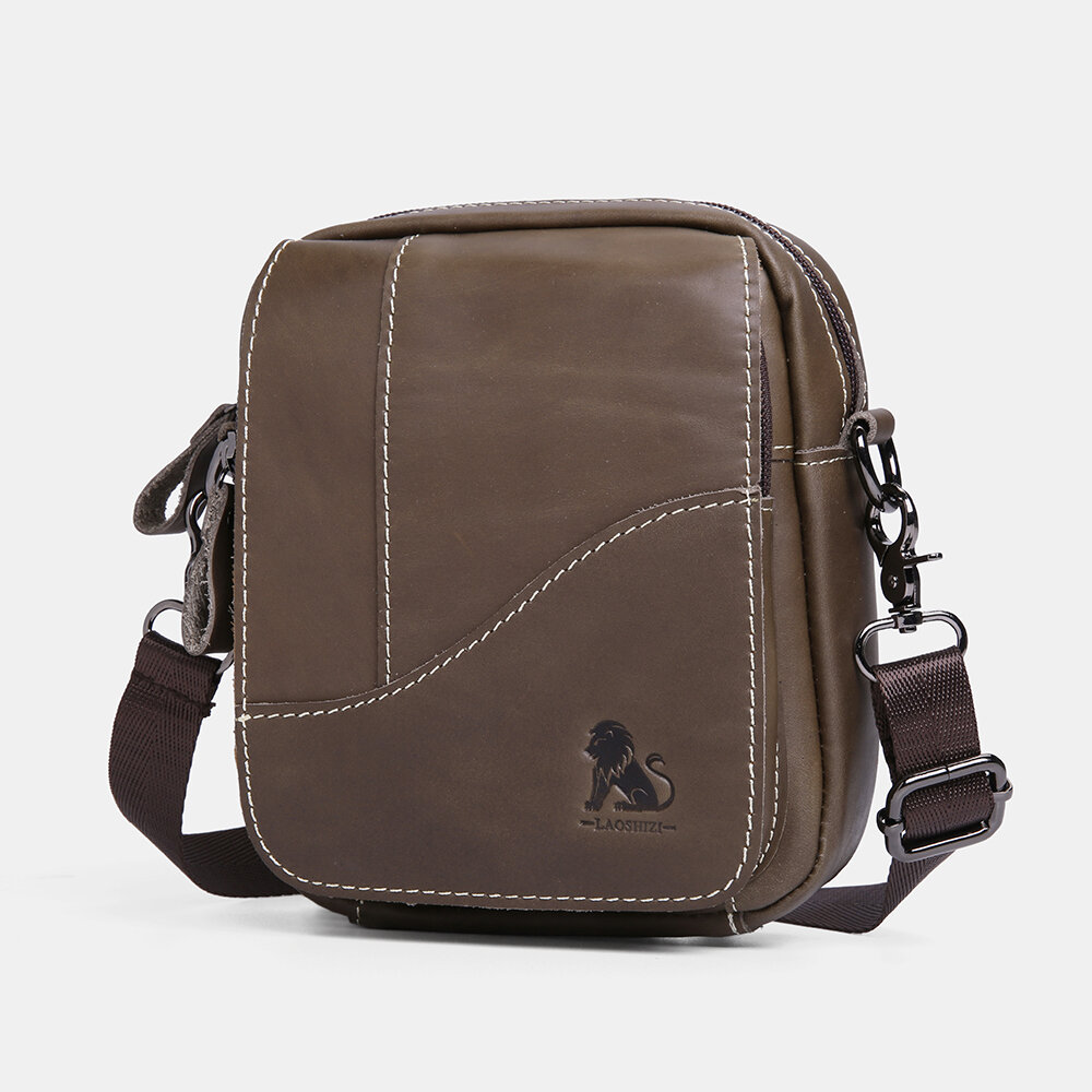 Men Genuine Leather Wear-resistant Large Capacity Vintage Cowhide Crossbody Bags Shoulder Bag Single