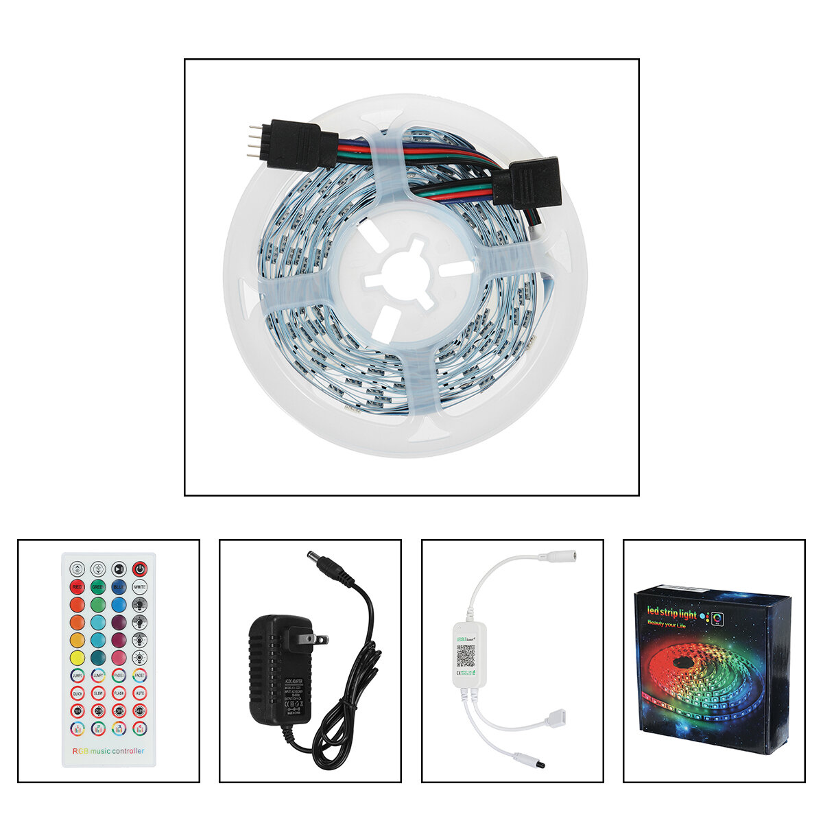 

5/10/15/20M RGB LED Light Strip with 40Key Remote Control Cuttable Party Christmas 18LED/1M