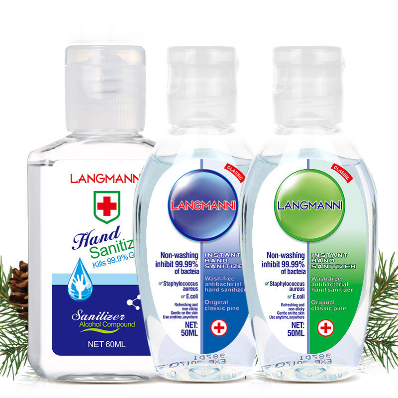 4 PCS LANGMANNI 60ML Gel desinfectante de mano sin alcohol esterilizante con gel de aminoácidos bacteriostáticos y jabón de manos desinfectante gratuito