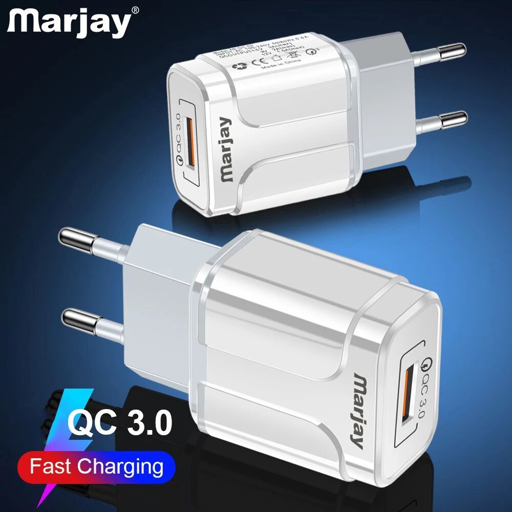 Marjay 18 W QC3.0 USB Lader Snel Opladen voor Samsung Galaxy S21 Note S20 ultra Huawei Mate40 P50 On