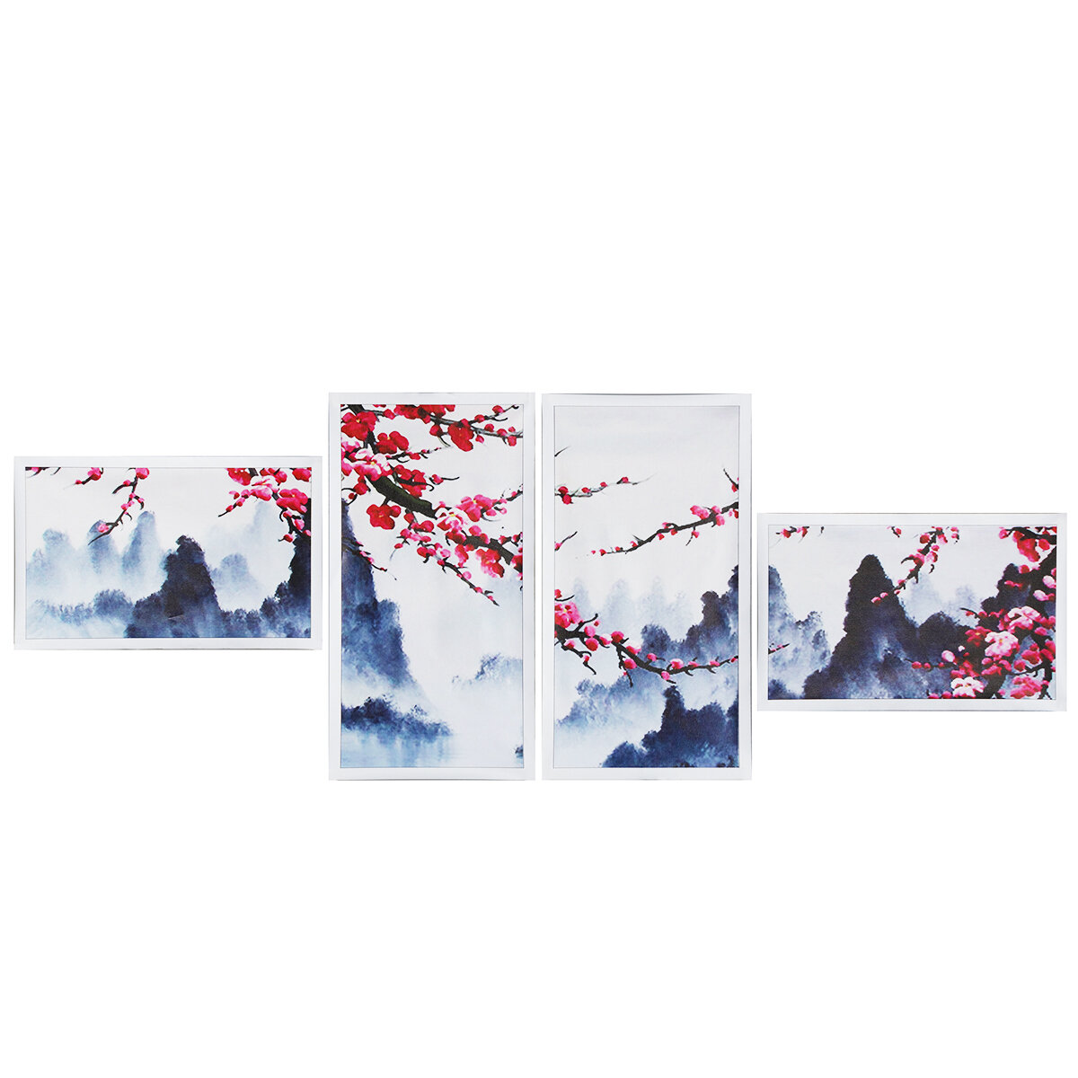 4 Pcs Wall Decorative Painting Modern Abstract Wall Decor Plum Blossom Art Pictures Canvas Prints Home Office Decoration
