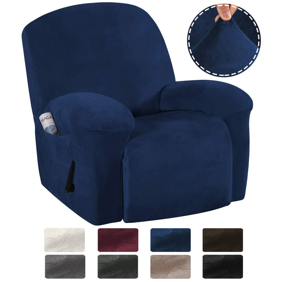 9 ألوان تمتد كرسي يغطي قابل للغسل النسيج عدم الانزلاق أريكة الأغلفة ضد للماء غطاء مقعد مع جيب