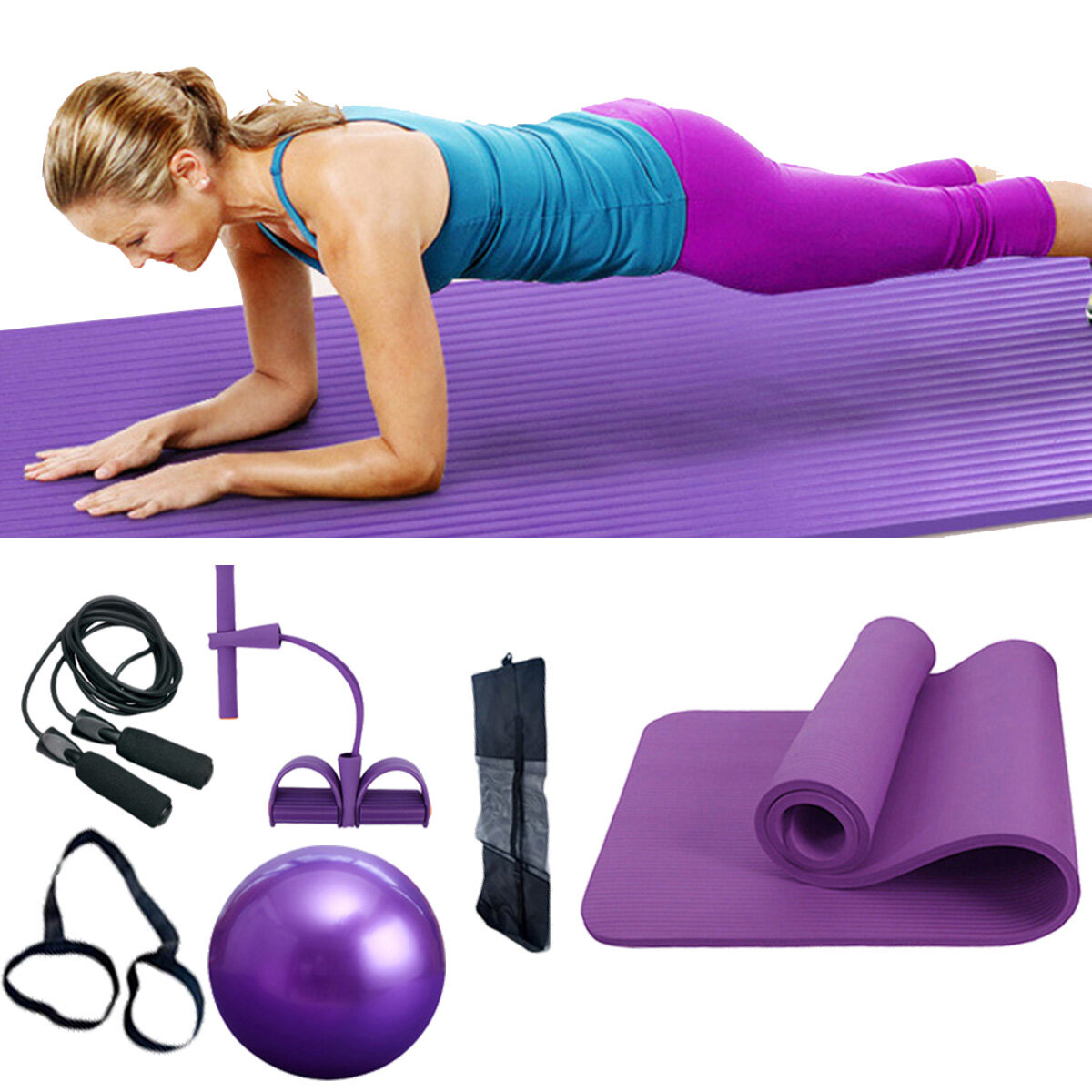 1 set Yoga ballen Yoga matten springtouw veeroefening elastische riem fitness multifunctioneel Yoga 