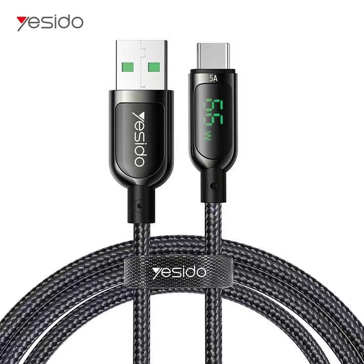 

YESIDO CA84 Type-C 1.2M 5A PD Smart Digital Display Fast Charging Cable for Ulefone Power Armor 13 for Samsung Galaxy S2