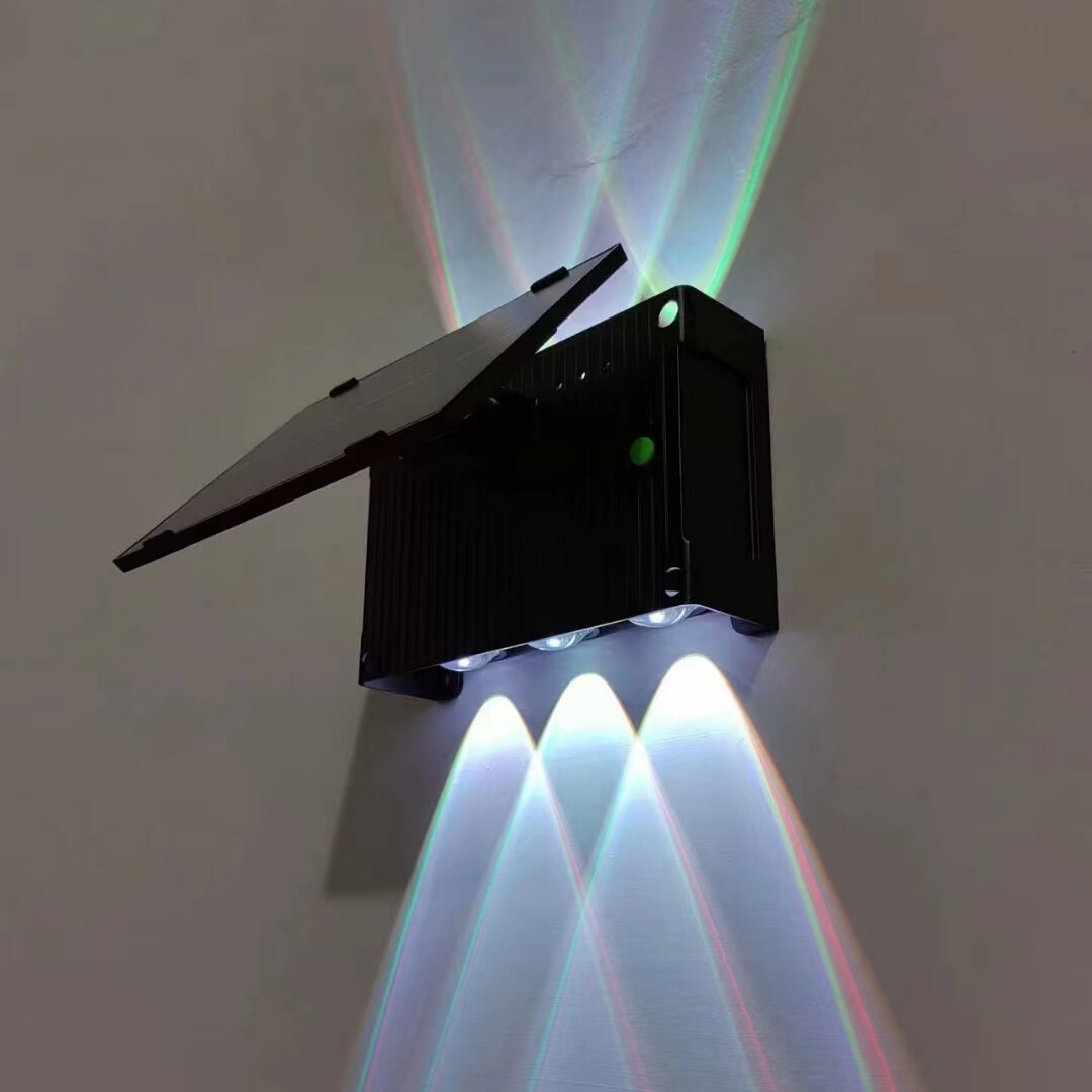 Decorativo solare Lampada da parete alimentata Lampada da parete RGB illuminata verso lalto e verso il basso 1800mA