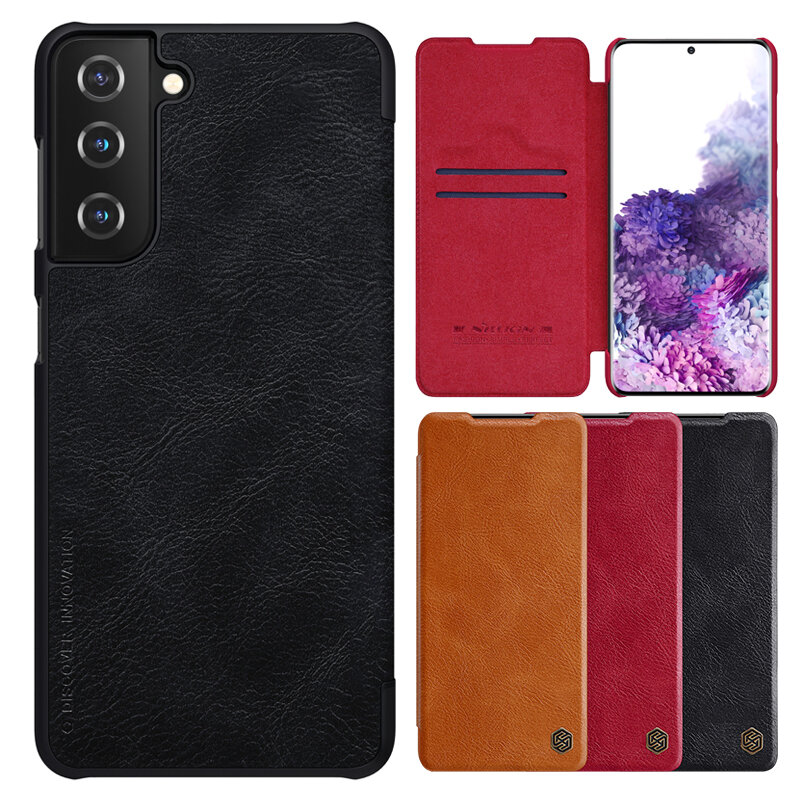 Nillkin for Samsung Galaxy S21+ Case Bumper Flip Shockproof with Card Slot PU Leather Full Cover Pro