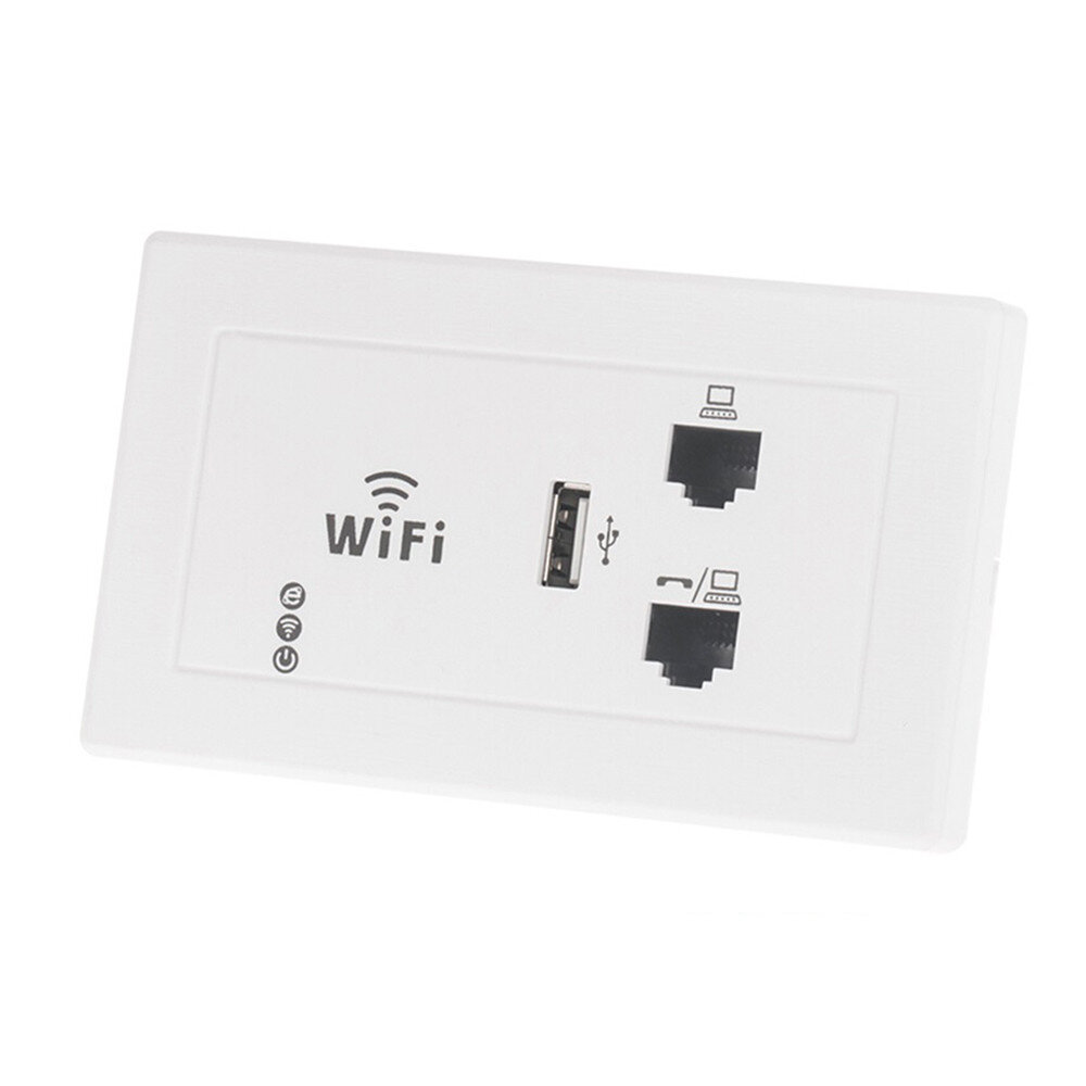 OUTENGDA 300Mbps 118 US Standard In Wall Wireless AP USB Charge Socket WiFi Router Access Point