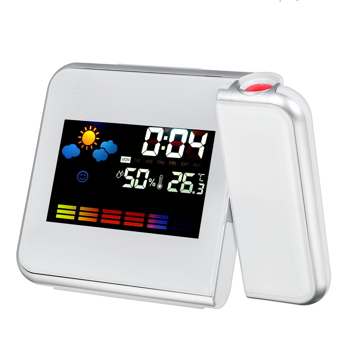 

Smart Digital Display Alarm Clock Projection Snooze LED Backlight Home Weather Station with USB Charge Desktop Decoratio