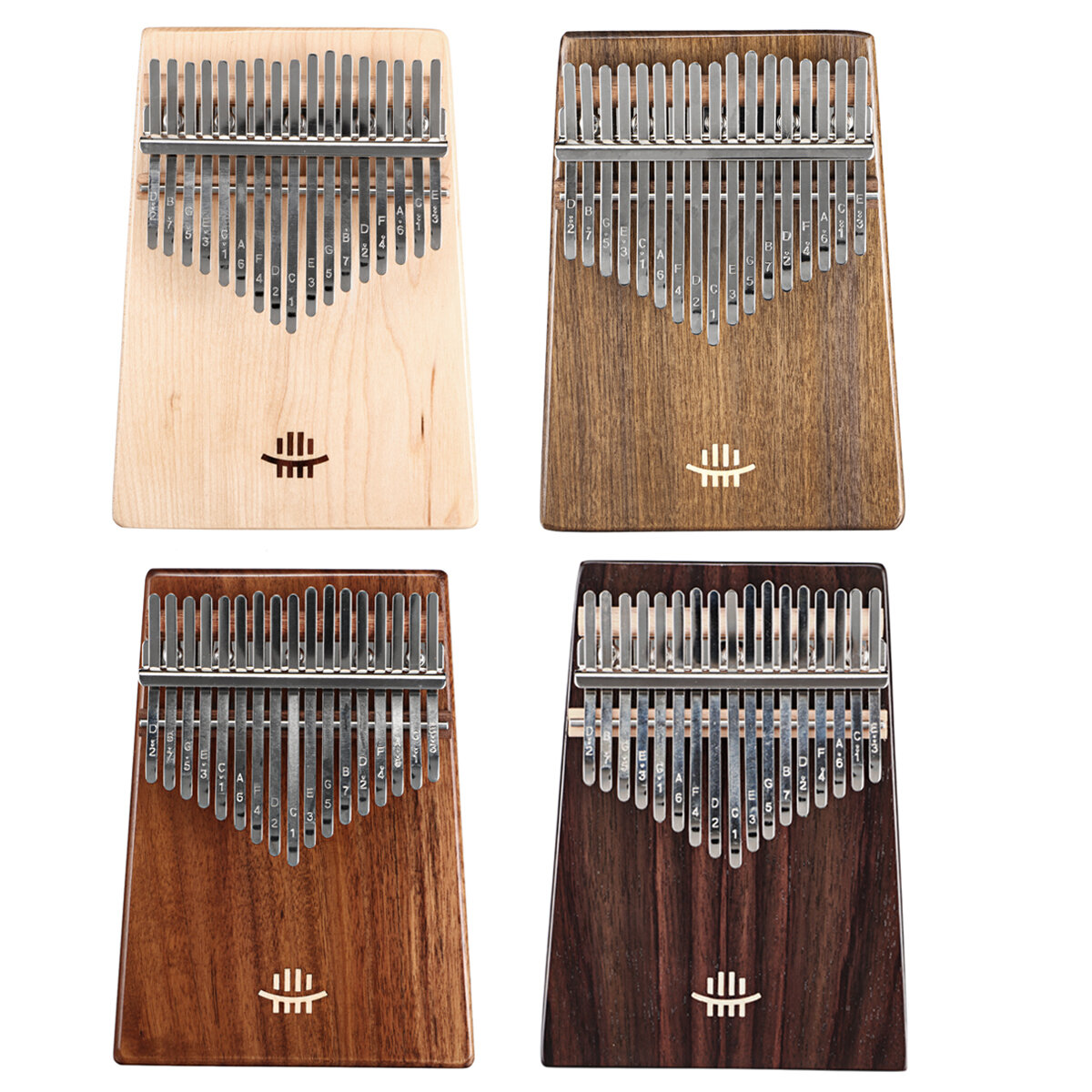 HLURU 17 Keys Wood Kalimba Bottom Hole Style Mahogany Thumb Piano Musical Instrument for Beginner